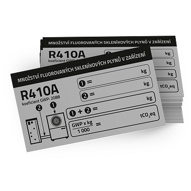 999170 Samolepka skleníkové plyny R410A